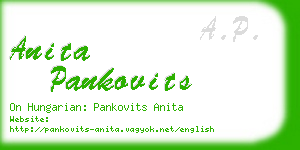 anita pankovits business card